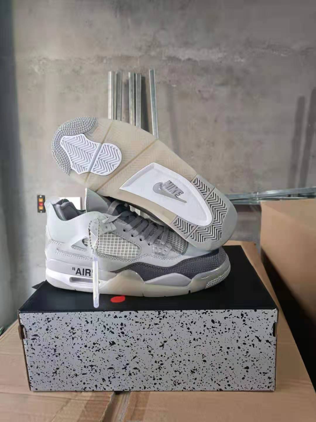 2021 Air Jordan 4 Grey Black Shoes - Click Image to Close